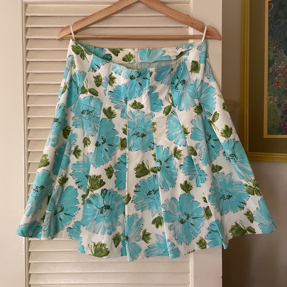 bennetton cute preppy pleated floral skirt